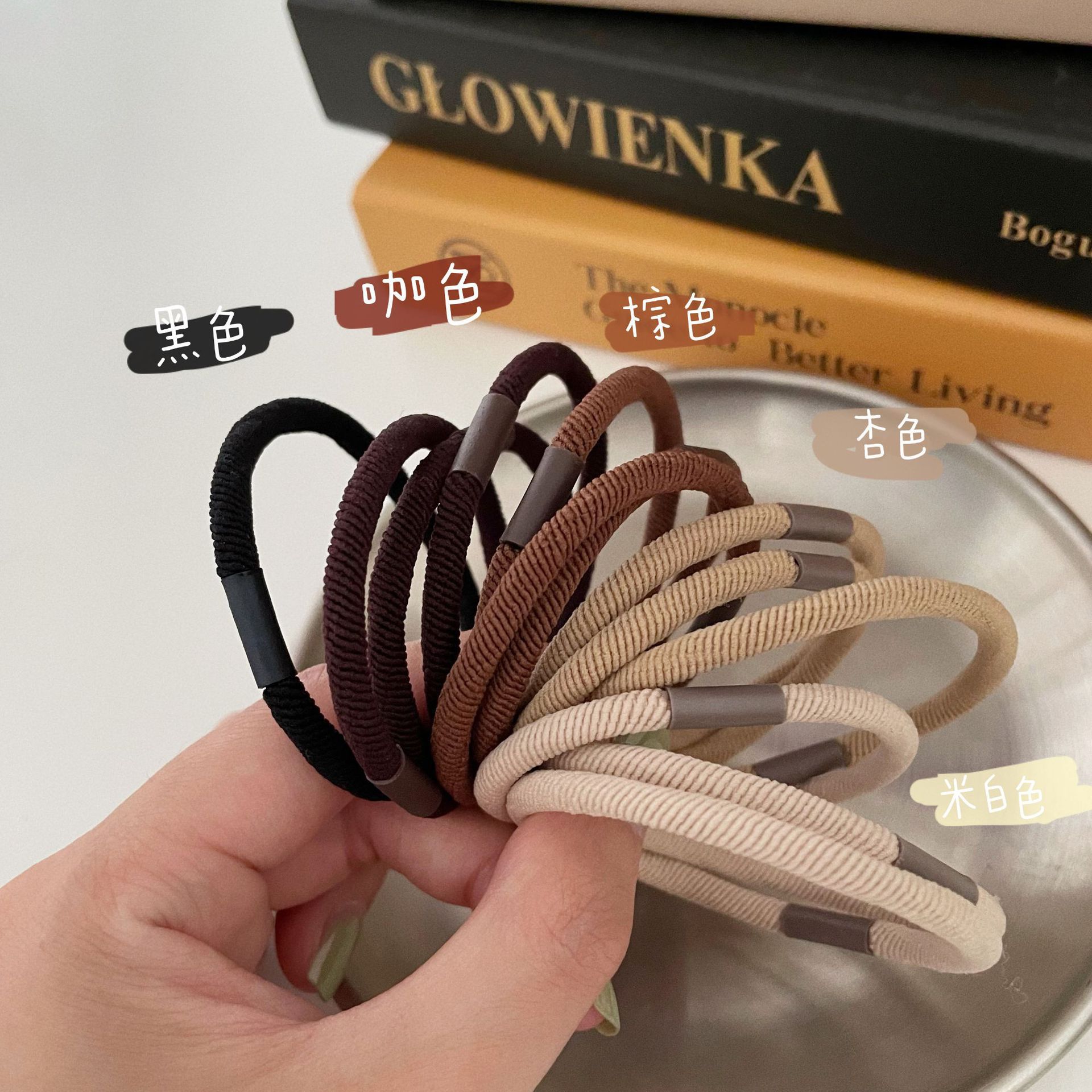 High-elasticity rubber band ins high appearance level hair band wholesale, women's Korean style 2025 new simple hair band with a sense of luxury full figure