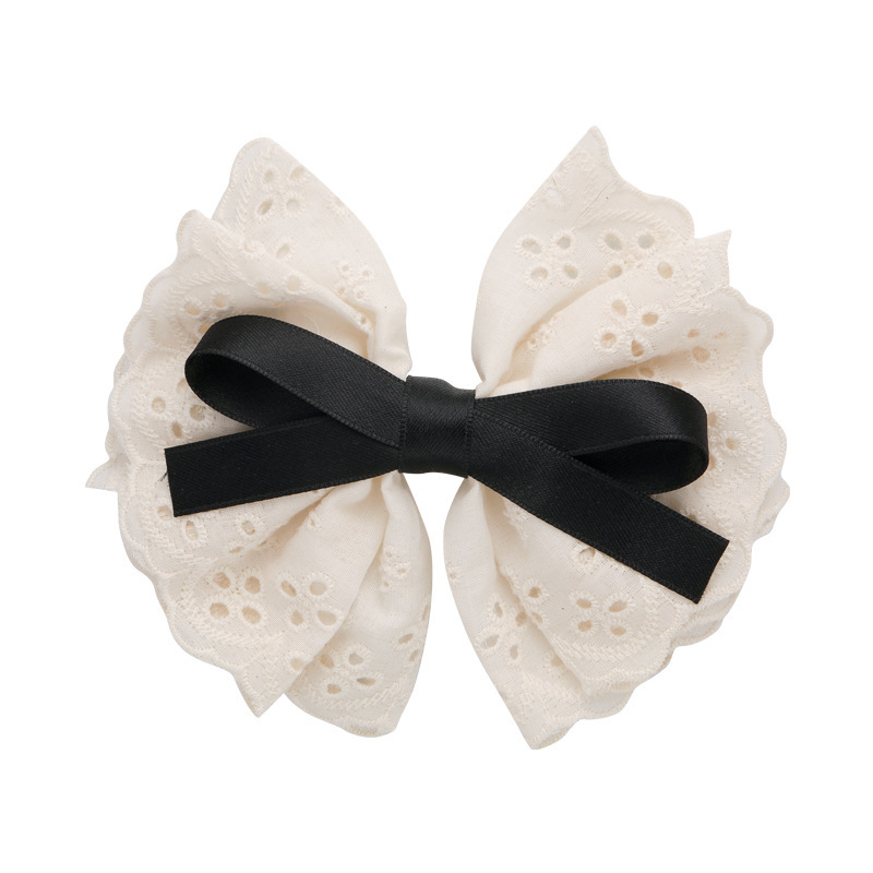 Elegant Korean-style large bow hair clip, sweet French lace hair clip at the back of the head, new style for early spring 2023 Item Picture