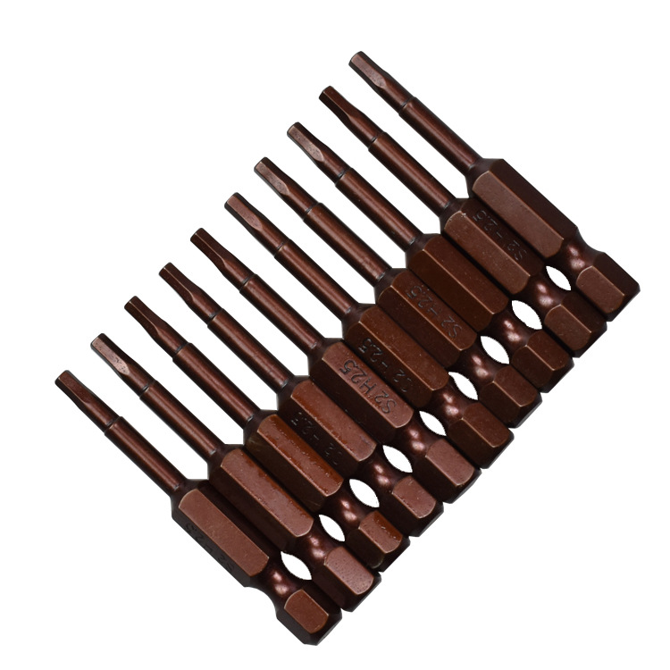 Nigao red bronze S2 alloy steel hexagon socket air screwdriver, electric screwdriver bit, magnetic electric drill screwdriver Item Picture