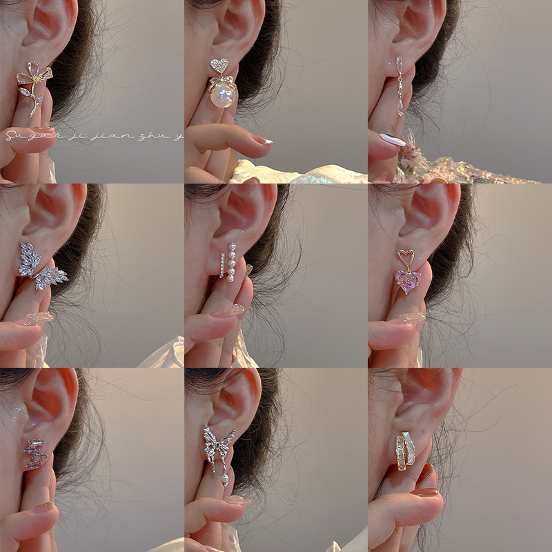 925 Silver Needle Pearl earrings, women's niche design sense, elegant ear rings, high-end feel, exquisite retro earrings wholesale full figure