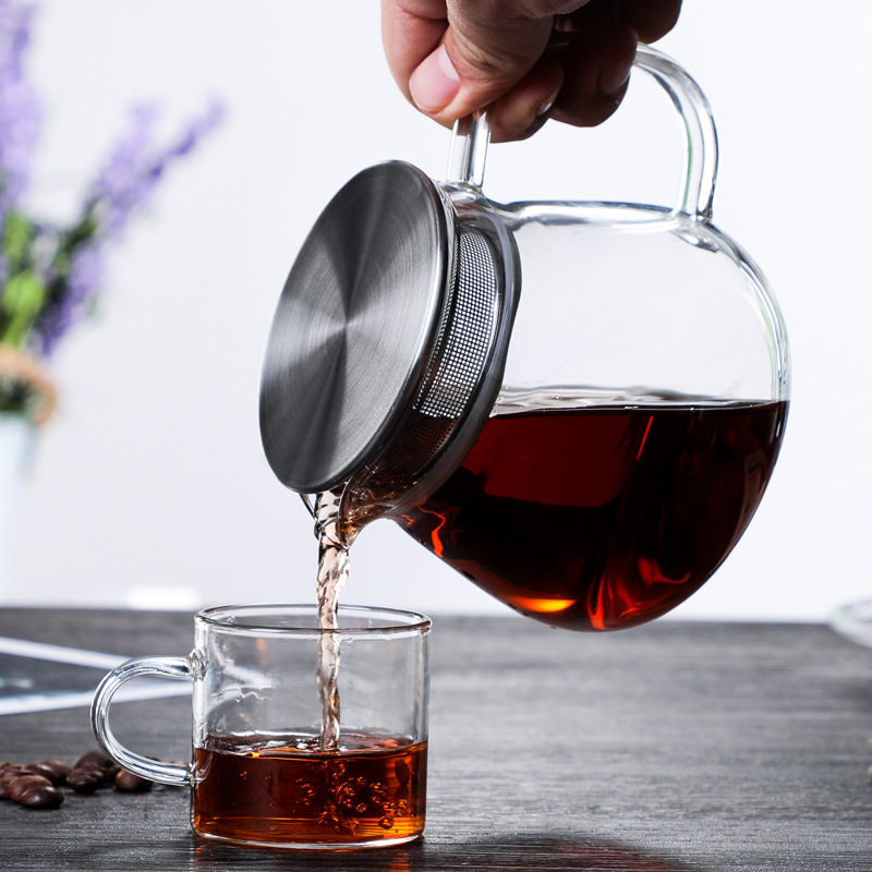 In-stock coffee pot, hand-brewed coffee pot, steel lid, transparent sharing pot, high borosilicate glass hand-brewed pot, 460ML details Picture