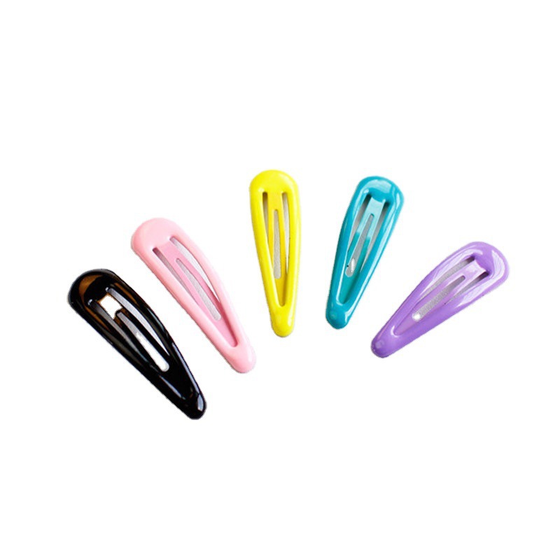 Korean sweet color oil drip bb clip, makeup forehead bangs, hairpin side without trace, broken hair clip, hair accessory water drop edge clip Item Picture