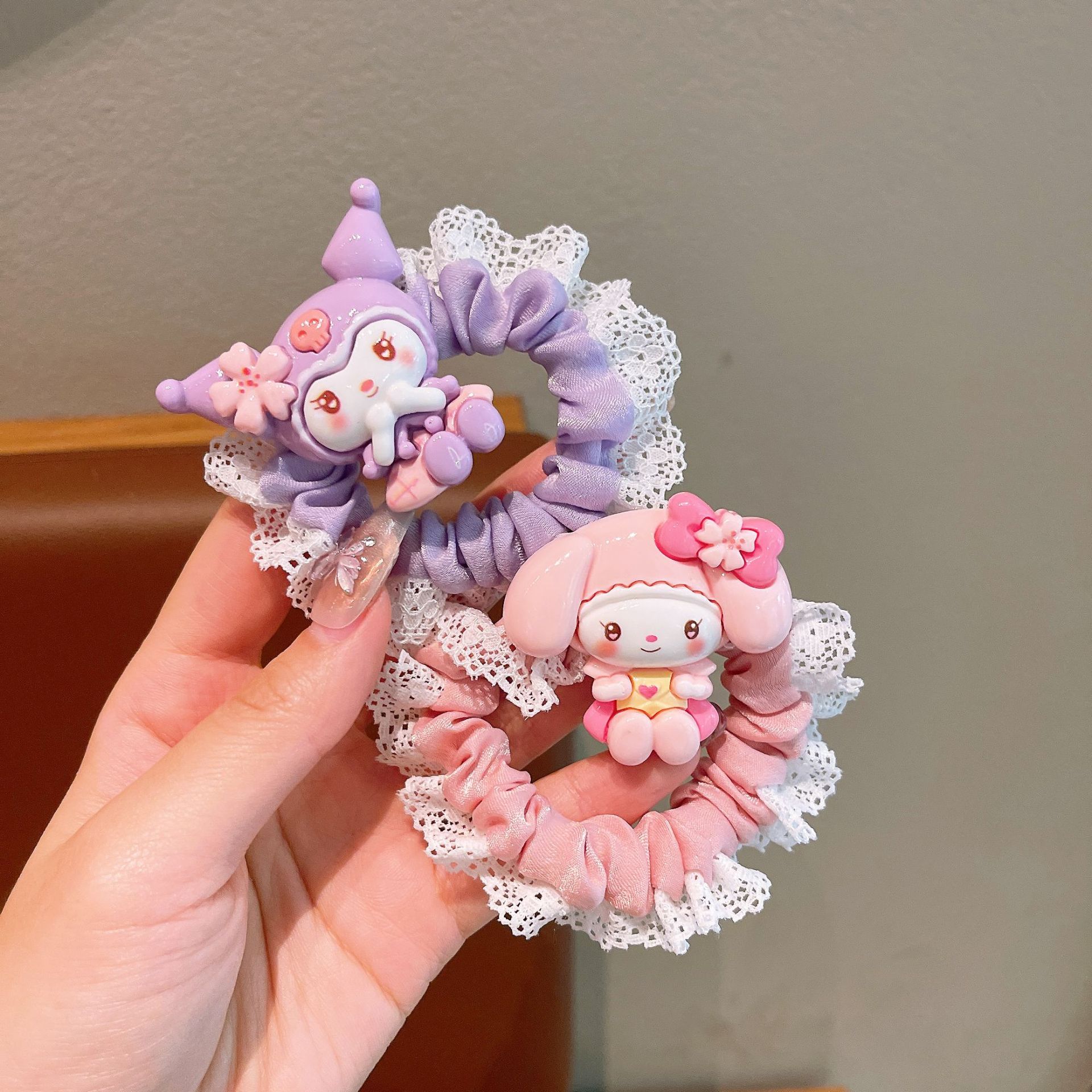 New wholesale of candy-colored small animal small intestine hair bands, Japanese cartoon and childlike girl style ponytail hair ties and hair accessories Specification drawing