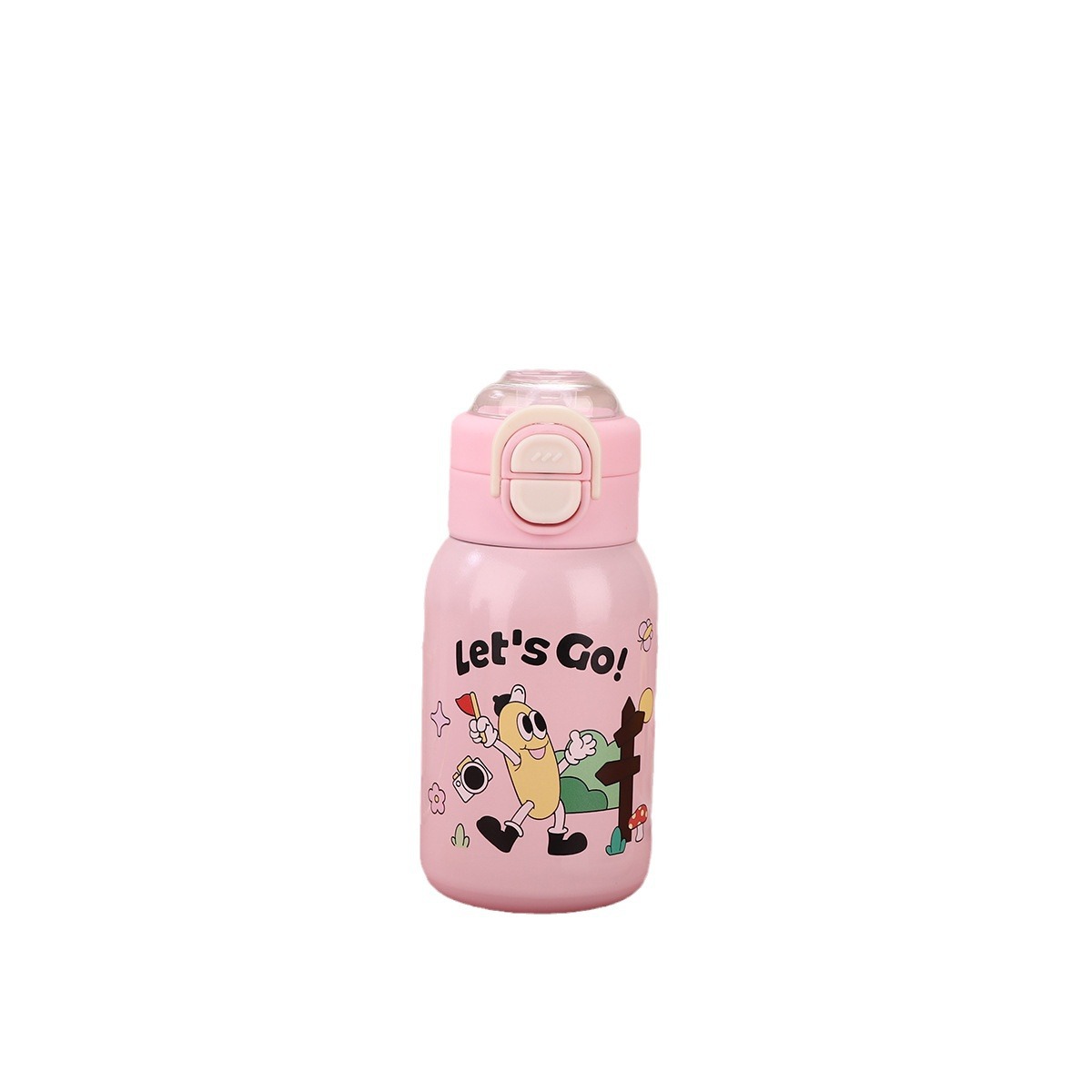 New 316 stainless steel children's insulated cup with a back lift rope, portable bouncy cup, large-capacity outdoor sports water bottle Item Picture