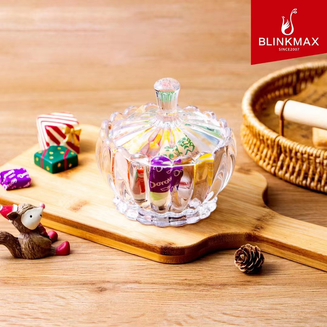 Lizun premium glass candy cups, snack cans with LIDS, sugar jars, coffee and rock sugar jars, storage jars full figure