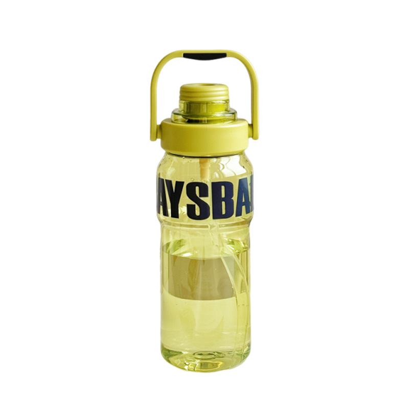 Portable hand-held straw water cup, anti-drop sports and fitness cup for boys, student-specific summer large-capacity plastic cup Item Picture