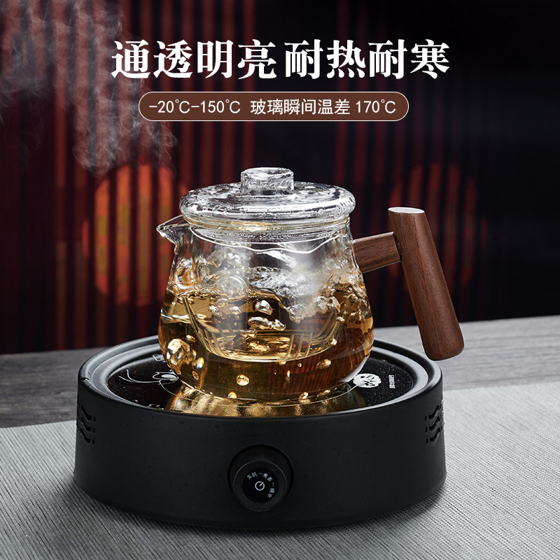 Wholesale of glass teapot, flower teapot, thickened inner pot, tea-water separation teapot, household electric ceramic stove and special tea sets full figure