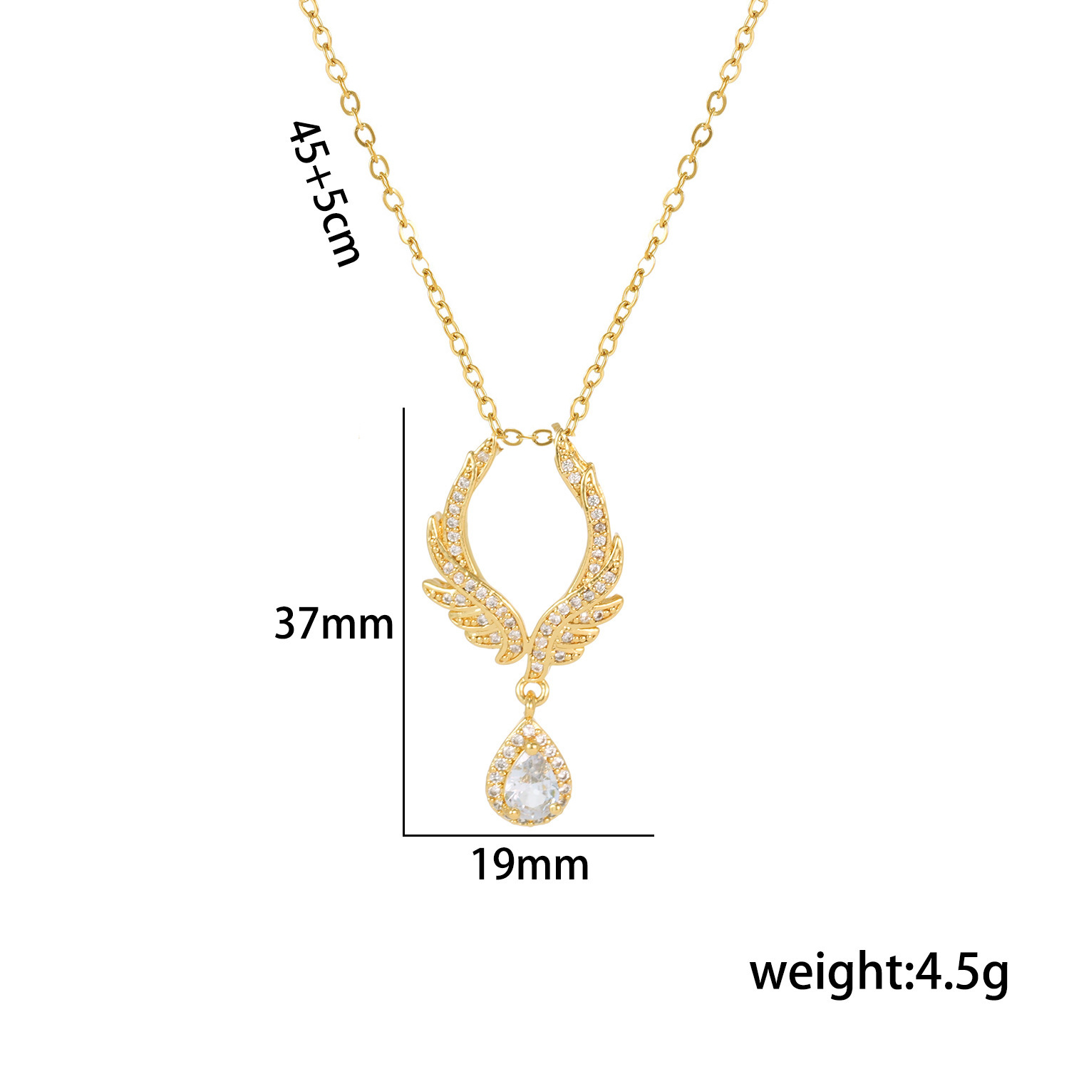 Light luxury full diamond water drop Angel's tear titanium steel necklace, women's niche style, versatile collarbone chain, popular online accessory wholesale Item Picture