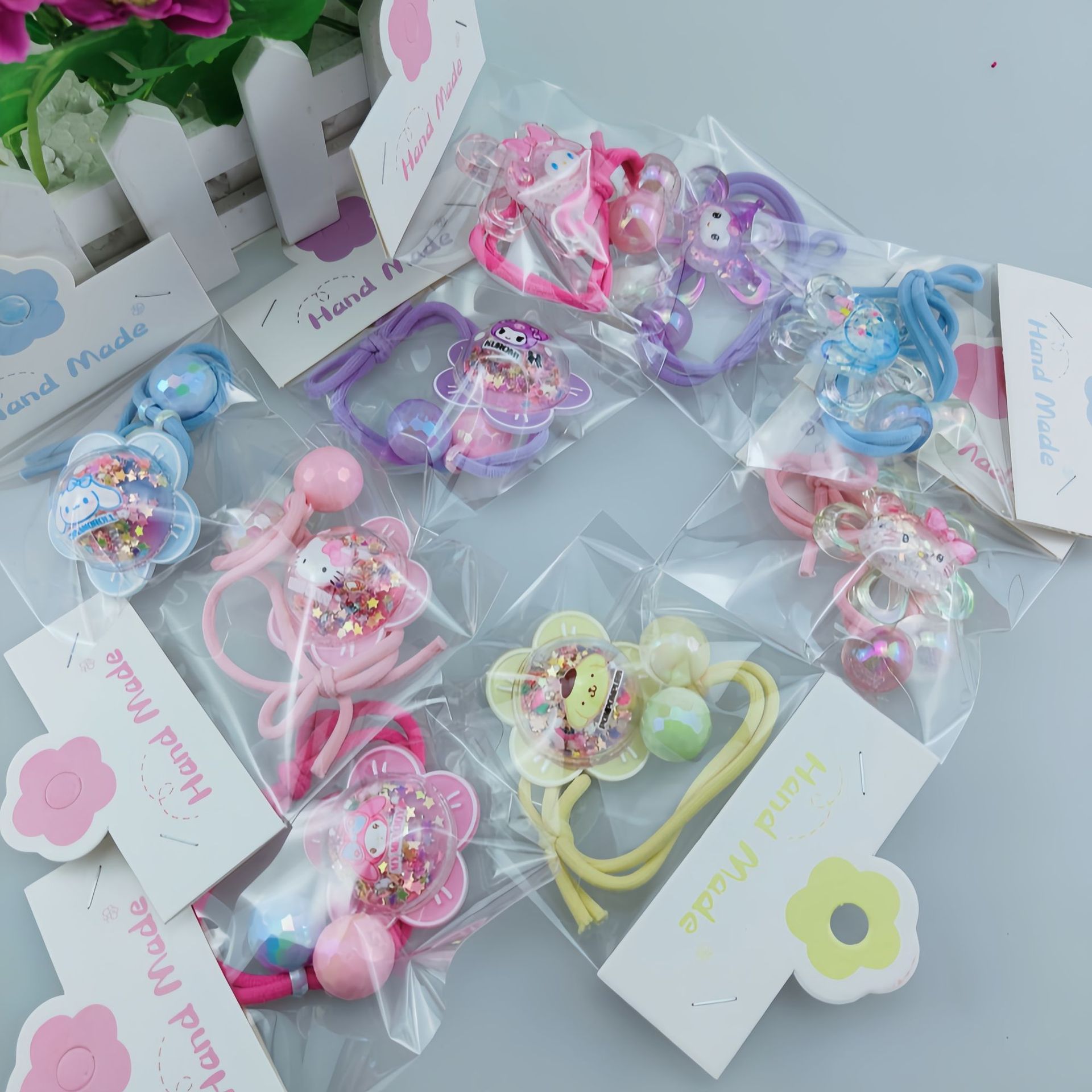 The 2024 new Sanrio sweet hair band, high ponytail leather band, girls' hair band, Kuromi Hair, a popular children's hair band full figure