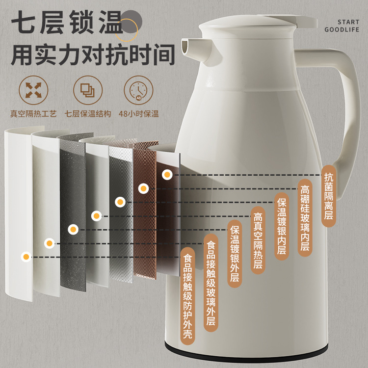 Thermos flask, household thermos flask, large-capacity thermos flask, office thermos flask, student dormitory thermos flask 2239 Specification drawing