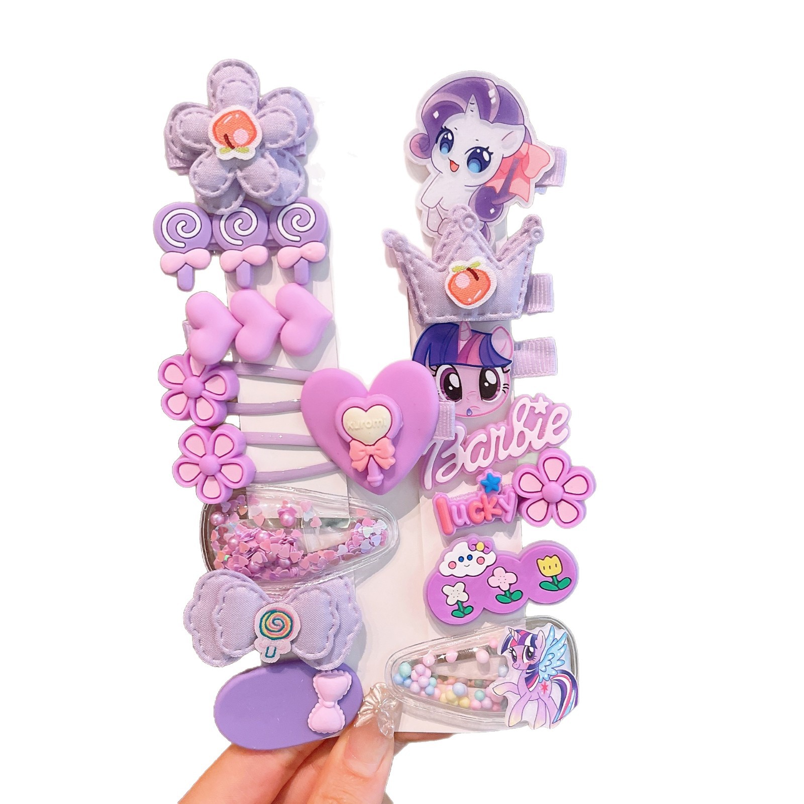 My Little Pony hair accessories, children's cute hair clips, girls' cartoon hair bands, hair ties, rubber bands, baby hair clips, girls' headwear Item Picture
