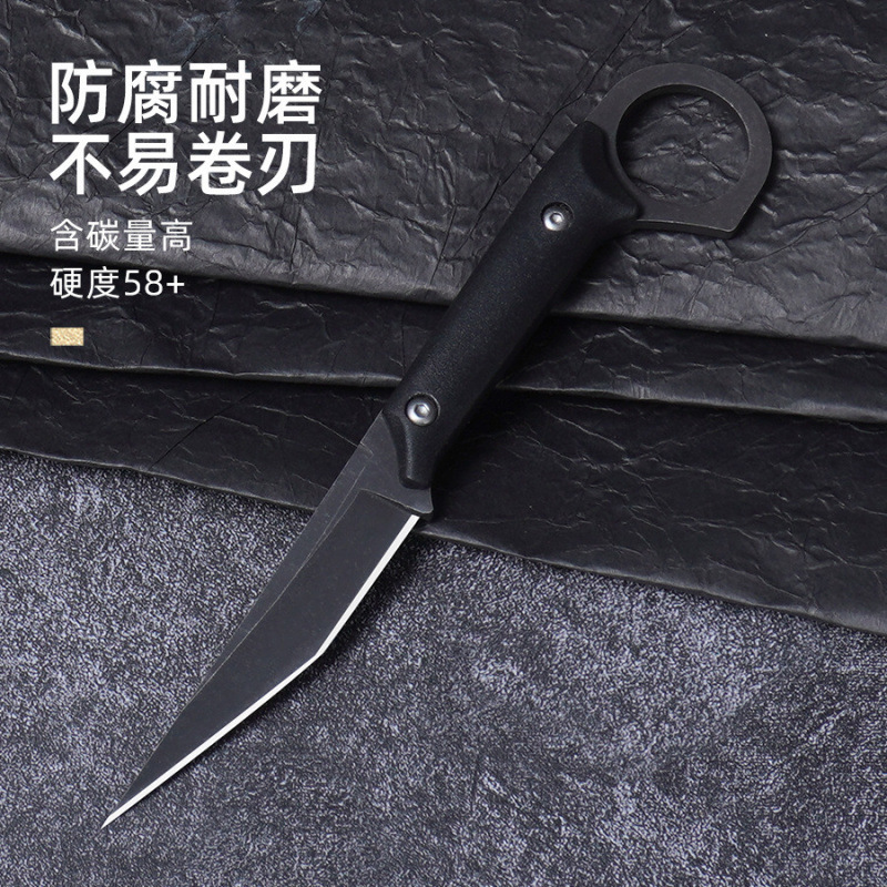 Claw knife, outdoor straight knife, fruit knife, portable high-hardness small knife, portable knife, self-defense all-in-one, cutting fruit knife Specification drawing