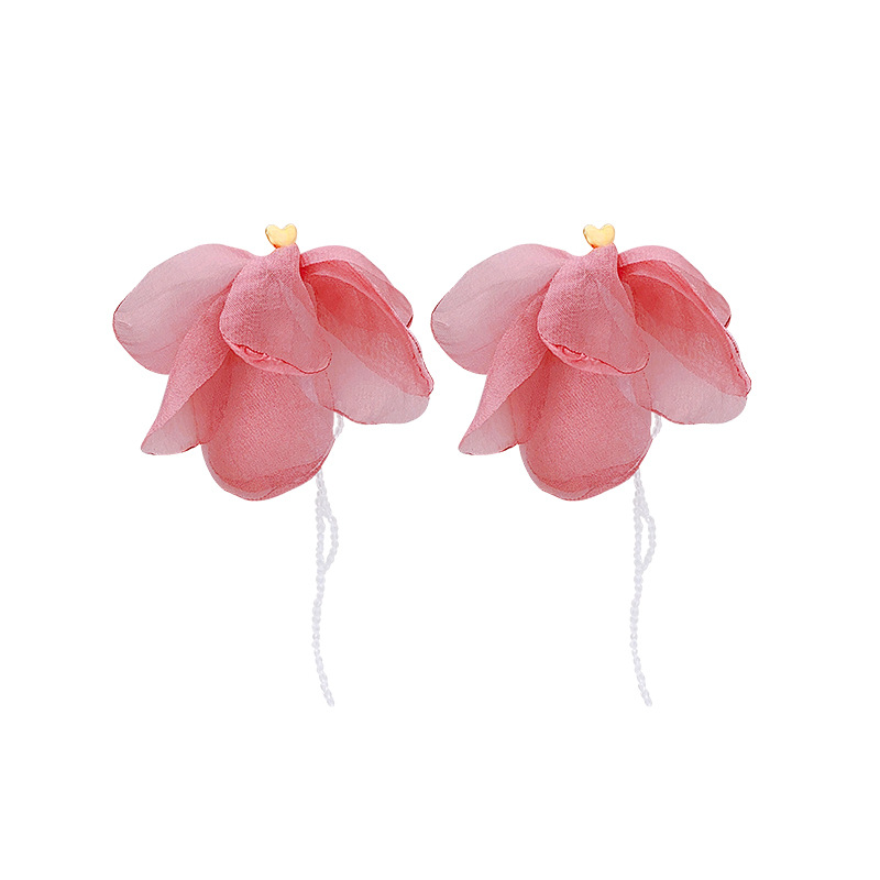 Seaside vacation style flower tassel earrings, feminine atmosphere, ethereal beaded earrings, 2025 new high-end earrings Item Picture