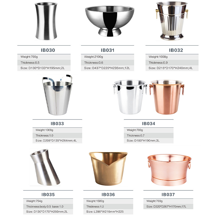 Stainless steel beer slanted ice bucket, double-layer thickened champagne and red wine insulated ice granule bucket, bar and KTV utensils Application Scenario