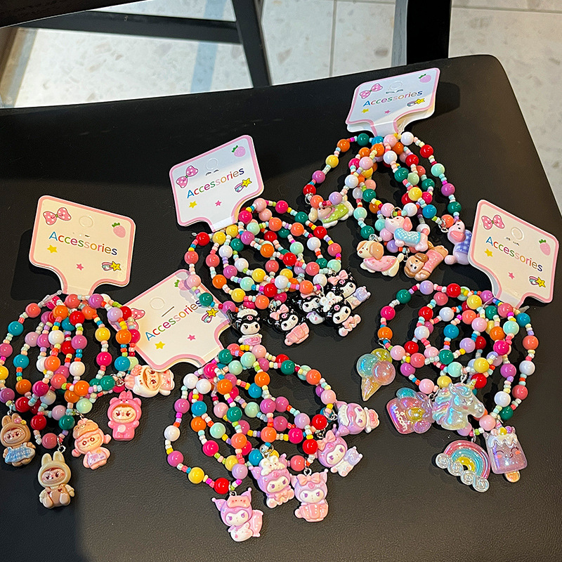 Cute children's bracelets, girls' beaded jewelry, girls' birthday gifts, Sanrio pendants, princess baby bracelets details Picture