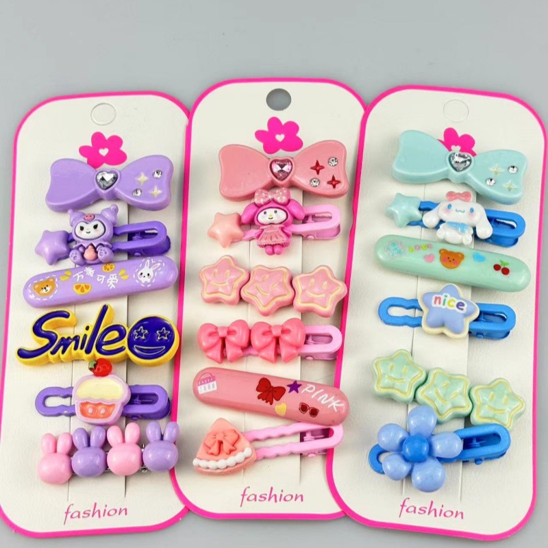 Strawberry Bear Kulomi Hair Clip, Children's Cartoon hair clip, Candy-colored Crushed Hair clip, duckbill clip, side bangs clip, hair accessory details Picture
