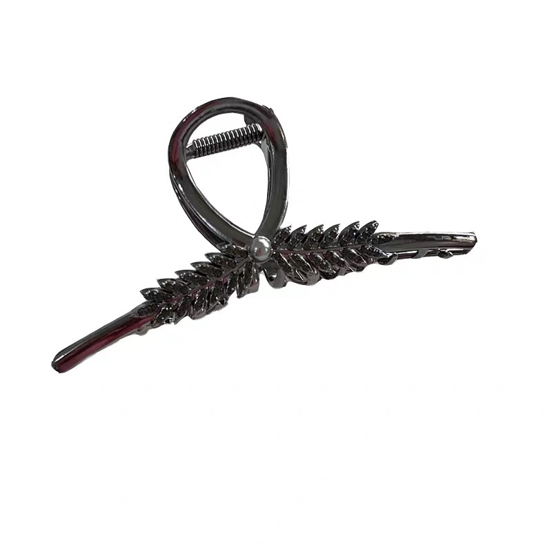 2023 New high-end light luxury wheat ear shark clip hairpin for women, exquisite large hairpin headwear for the back of the head, updo hairpin Item Picture