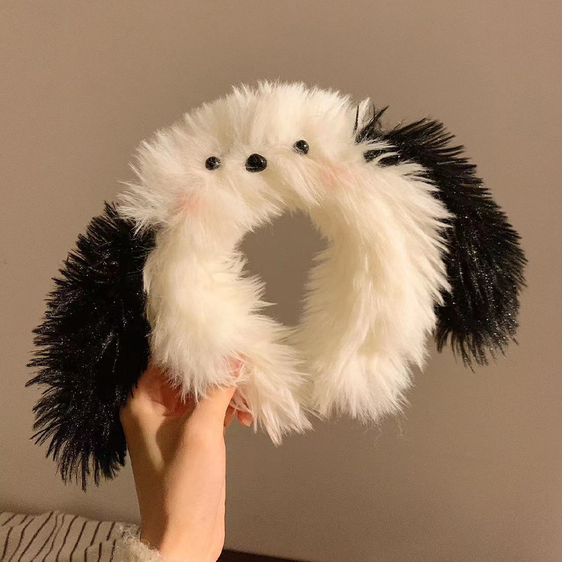 Cute and fluffy puppy hair band, girlish heart, special hair band for washing the face, applying facial masks and makeup, hair accessory full figure