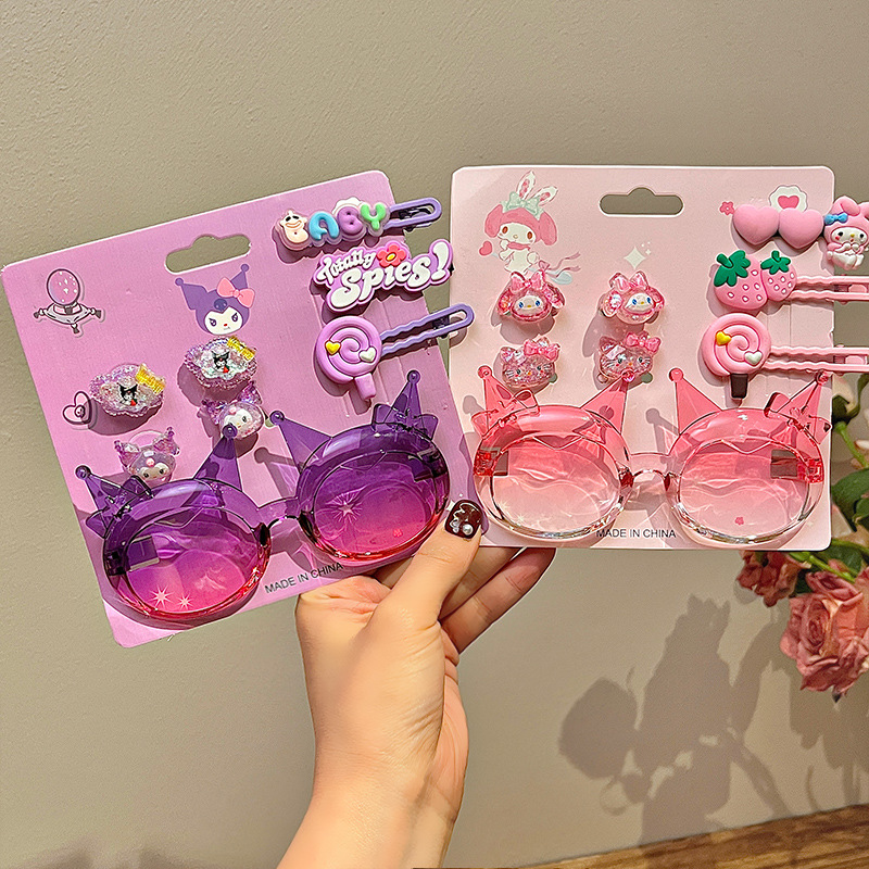 Children's hair accessory set, hair clip set, girls' glasses, kindergarten souvenirs, sunglasses, hair accessories, birthday gifts for babies Application Scenario