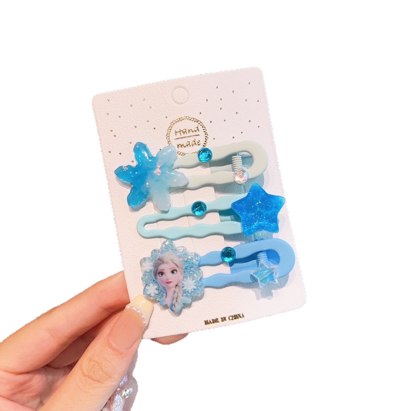 Princess Elsa hairpin Headwear, children's hairpin, side hair clipping clip, girls' cartoon Frozen Elsa hair accessory Item Picture