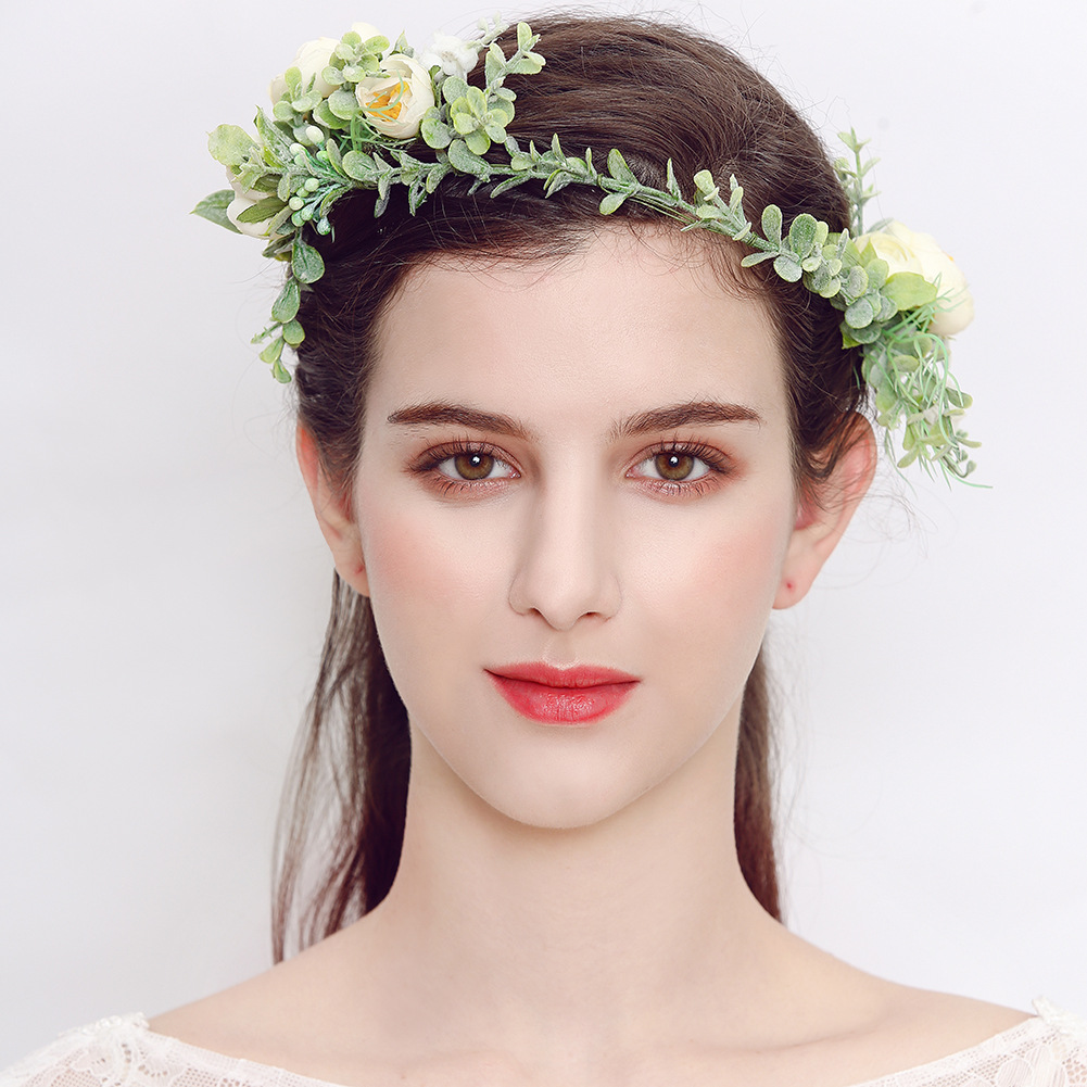 New European and American forest-style bride, bridesmaid, flower boy, hair band, hair comb set, studio photography and portrait accessories, hair accessories and headwear Specification drawing