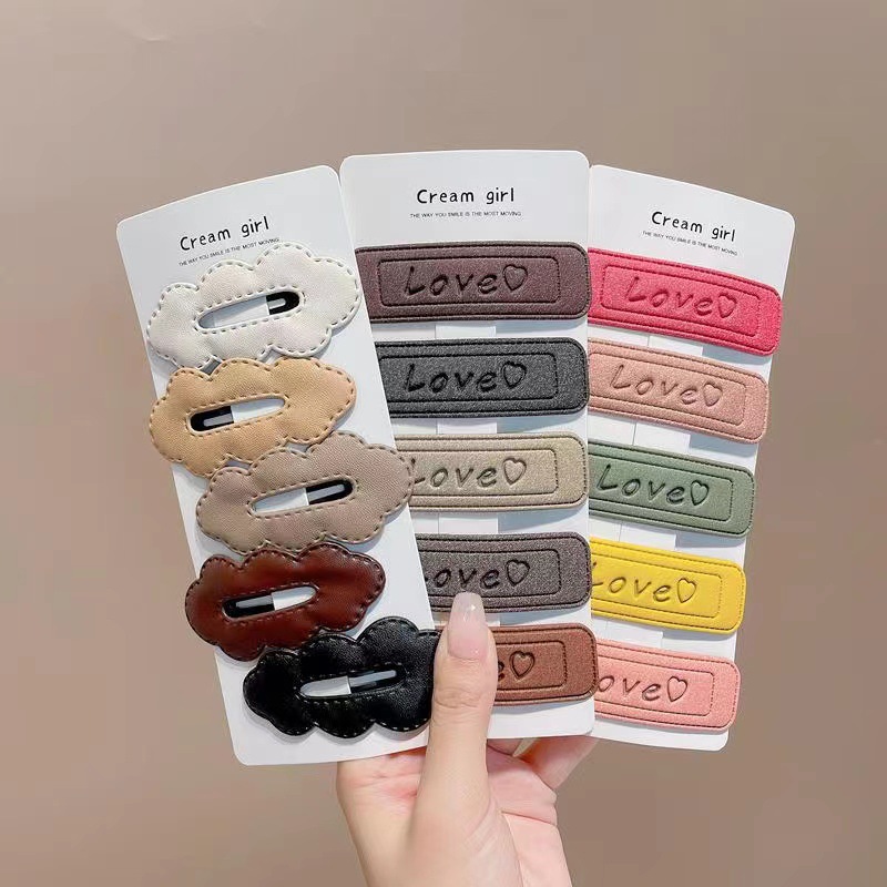 Simple and elegant square hair clips, children's side clips, bb clips, macaron-colored bangs clips, broken hair clips, back of the head hair clips details Picture