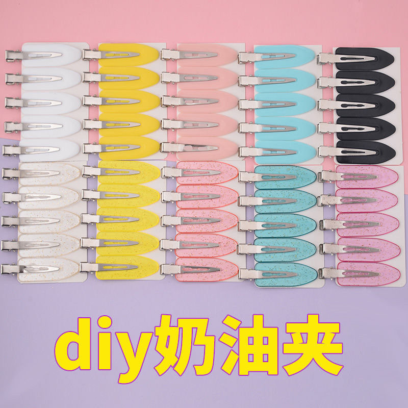diy cream hair clips of the same style as Internet celebrities, summer side hair clips, bangs clips, small hair clips, and headwear wholesale full figure