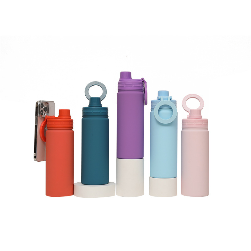 New cross-border 304 stainless steel sports water bottle, wide-mouthed portable magnetic water-absorbing cup, high appearance level outdoor insulated cup Item Picture