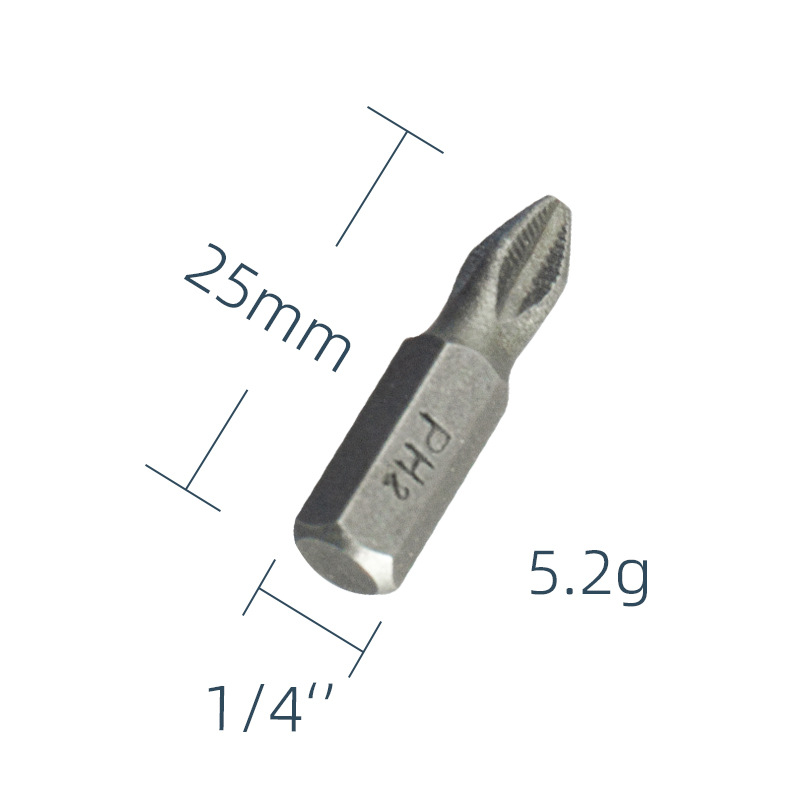 Yunbei anti-slip screwdriver bit, electric air screwdriver tip, electric screwdriver bit, magnetic screwdriver bit PH2, blue leather cross screwdriver bit undefined