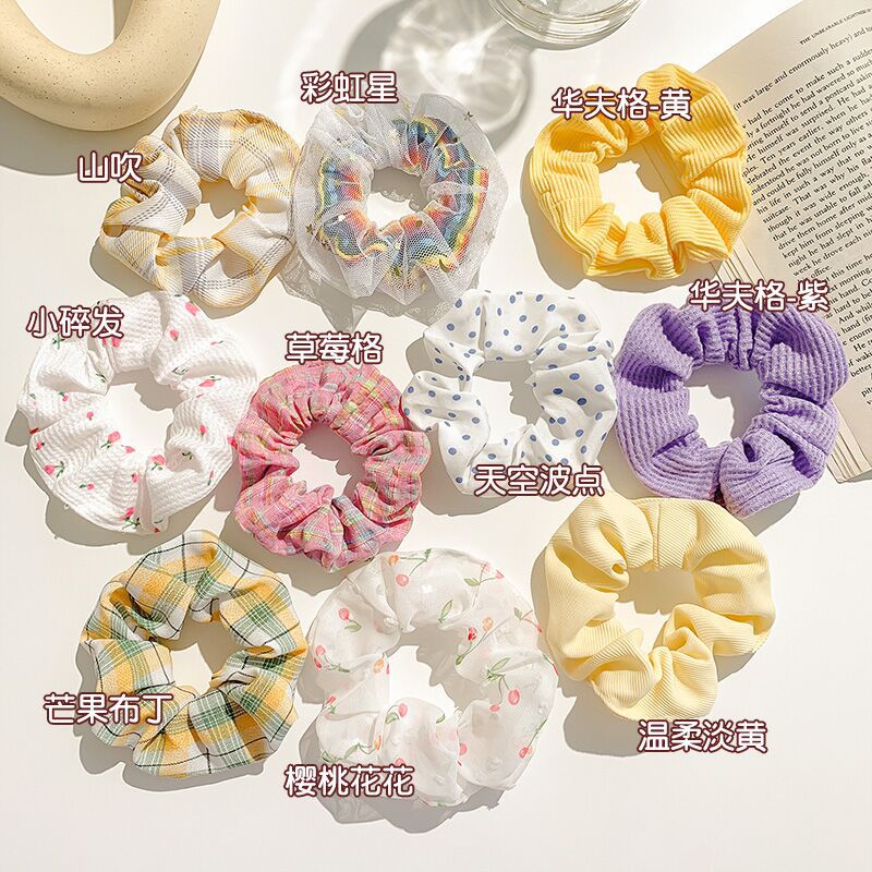 Pig intestine hair band, summer ins hair tie, 2023 new cute Japanese-style rubber band women's hair tie, hair accessory details Picture