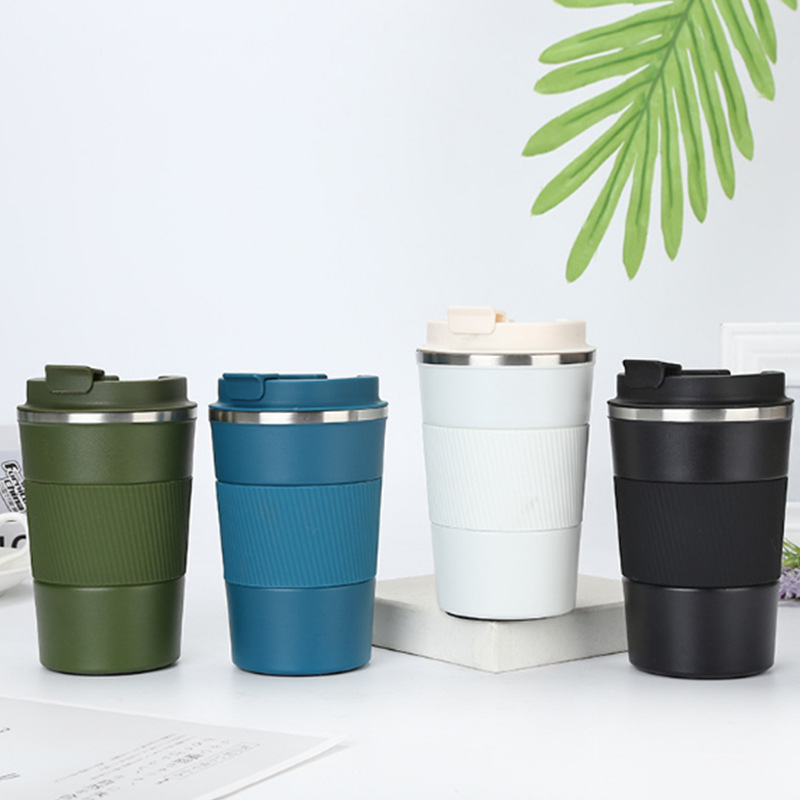 Cross-border business insulated cup, high-end straight commercial coffee vacuum office cup, creative silicone sleeve frosted car cup Specification drawing