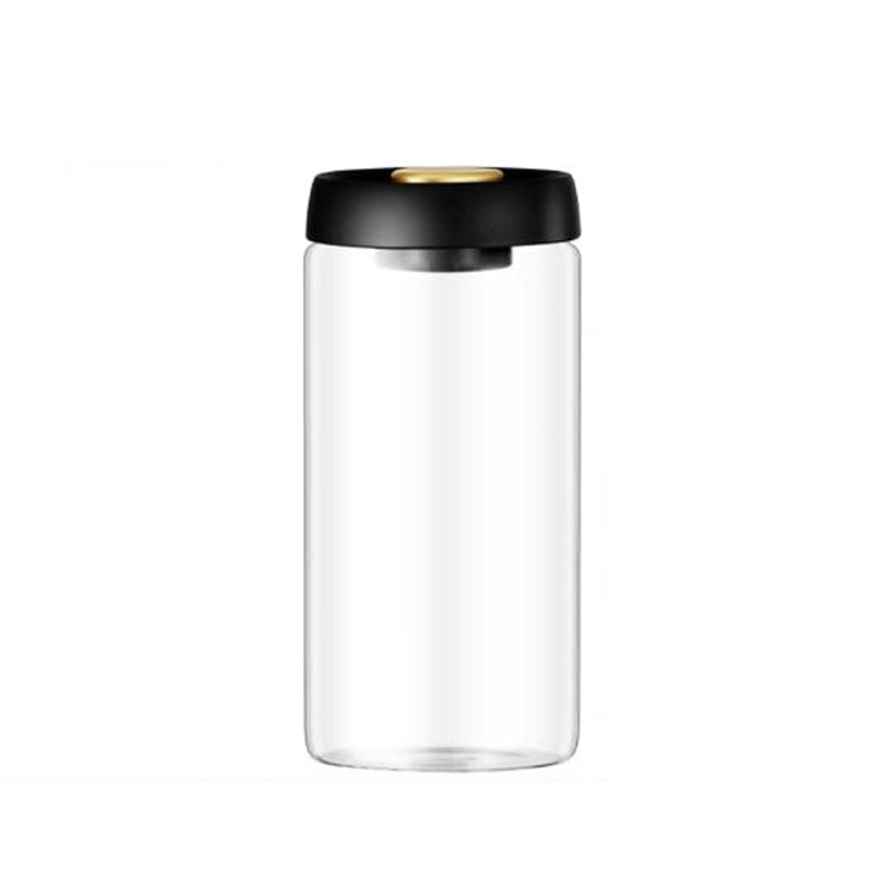 Manual vacuum moisture-proof storage jar for coffee, kitchen high borosilicate glass tea canister, coffee bean storage sealed jar Item Picture