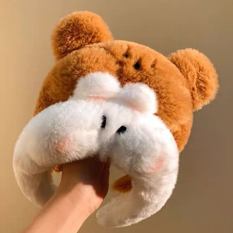 The same cute plush hairband as on Xiaohongshu for taking photos, washing your face and applying facial masks. The headband is a high head accessory for the bear and Rabbit couple details Picture