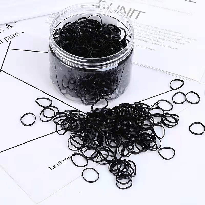 Children's hair ties, disposable rubber bands, small black hair bands that won't break a little girl's hair, and colorful hair accessories Specification drawing