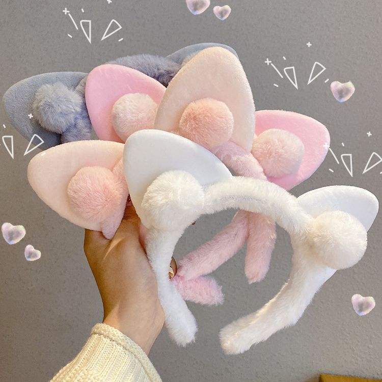 "Internet celebrity temperament, girlish heart, plush face wash, bangs, toiletry, hair band, hair accessories, headband, ear band, hair band manufacturer's style. Specification drawing
