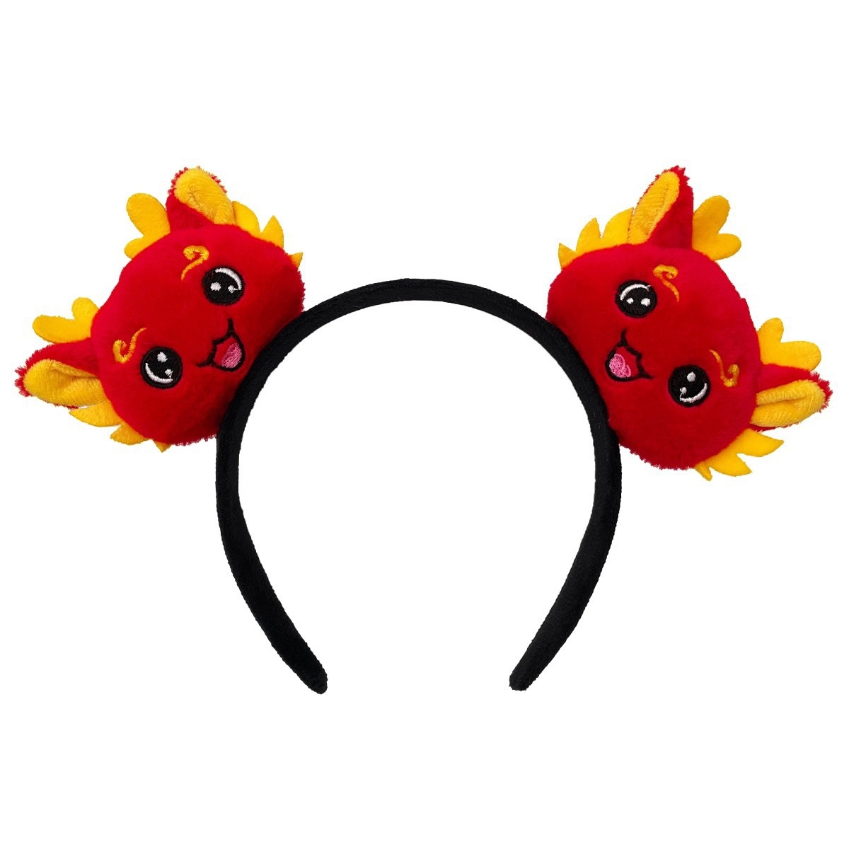 Cute red dragon doll headband, super adorable cartoon dragon horn headband, funny photo event performance, New Year's Eve zodiac headwear Item Picture