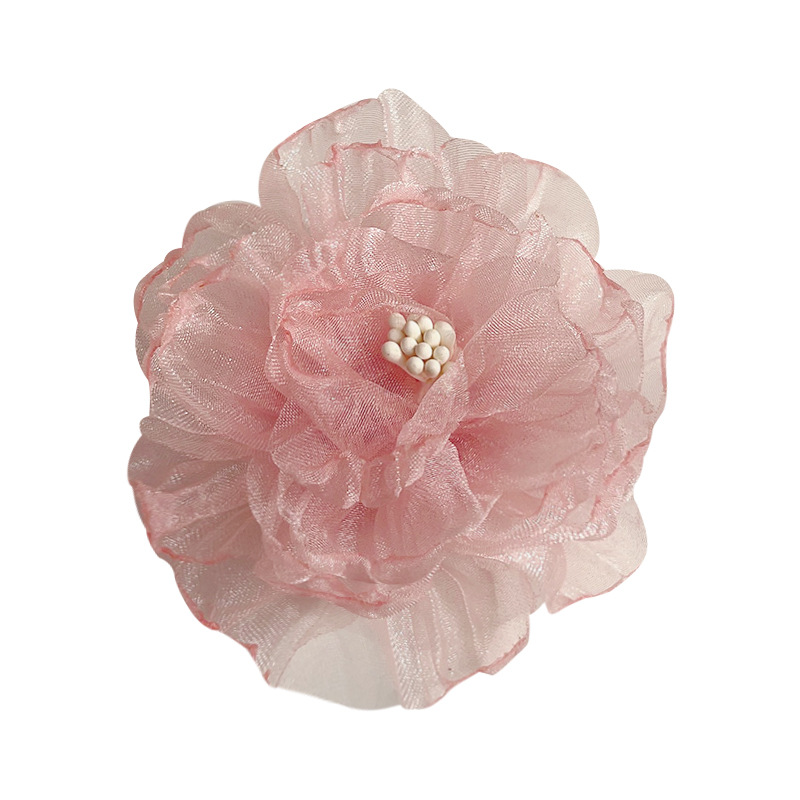 Spring and summer outing faux mesh flower hair clips, super fairy-like princess hair accessories, bangs ducktail clips, sweet and girlish new styles Item Picture
