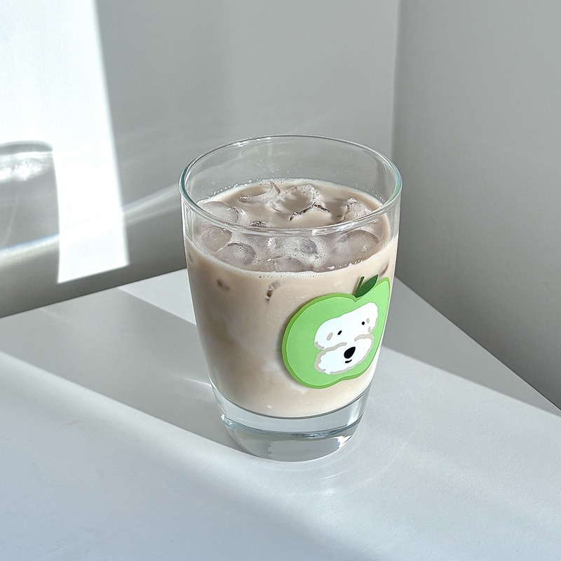Homemade apple dog glass cup, cold brew coffee cup, home water cup, cute dog milk juice cup, cartoon details Picture