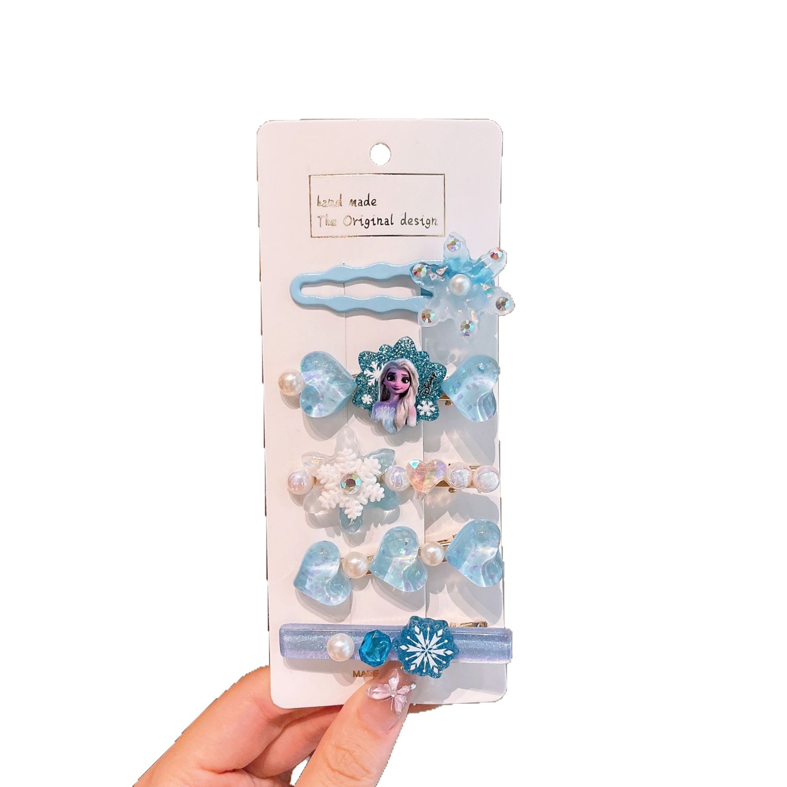Frozen Children's hairpin, Little Girl Elsa's cartoon bangs, a girl's hair accessory that won't damage the hairpin Item Picture