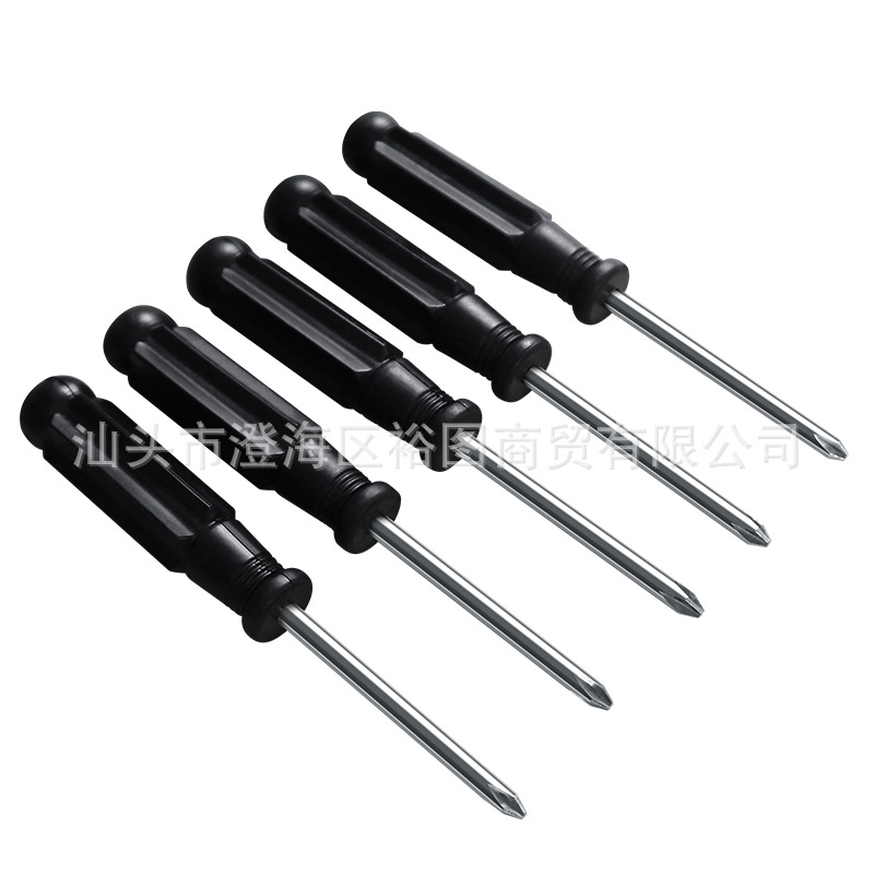 Cross-shaped flat-head screwdriver with crystal transparent handle, 2-inch screwdriver, small screwdriver, hardware tools, 3/4MM Specification drawing