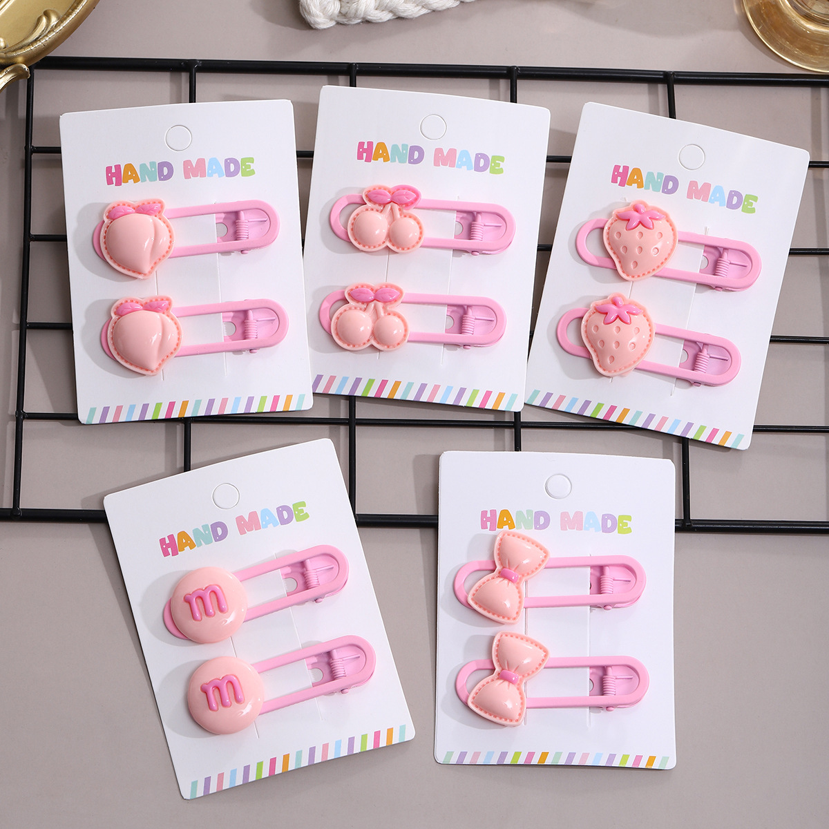 Summer new children's side bow, cute cartoon bangs hairpin for girls, duckbill hairpin for girls full figure