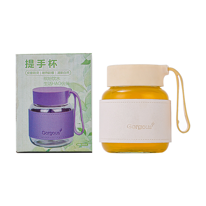 Portable small water cup, glass small milk cup, shaker cup, juice cup, portable takeout, high appearance level, chubby cup, cute cup Item Picture