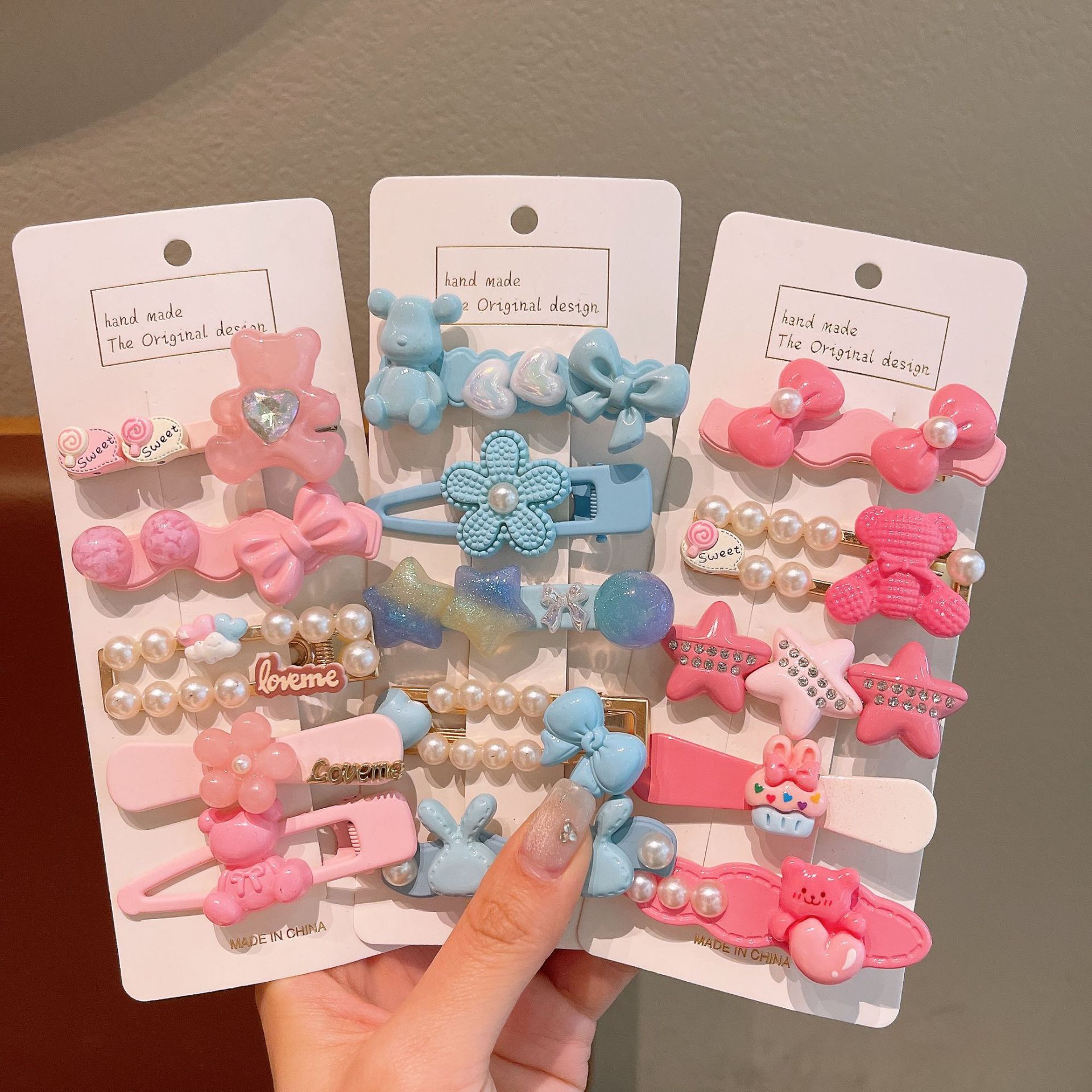 2025 New children's hairpins, pink pearl hairpins, side bangs clips for girls' broken hair, cute girl headwear full figure