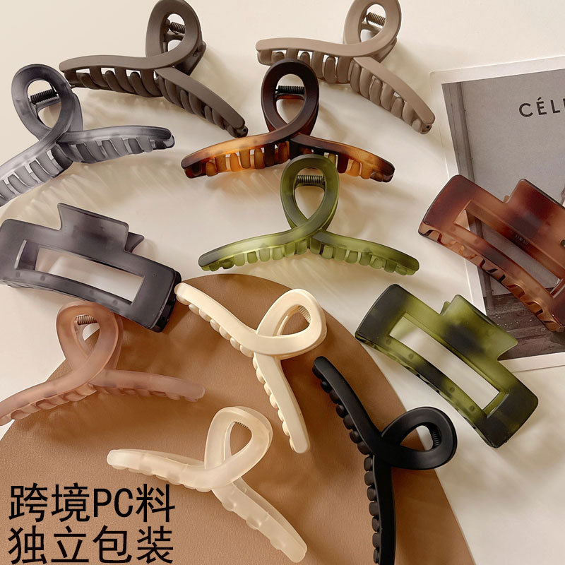 Korean minimalist matte green hair clip, grab clip, updo hair accessory, spring and summer high-end, exquisite shark clip, large hair clip Specification drawing