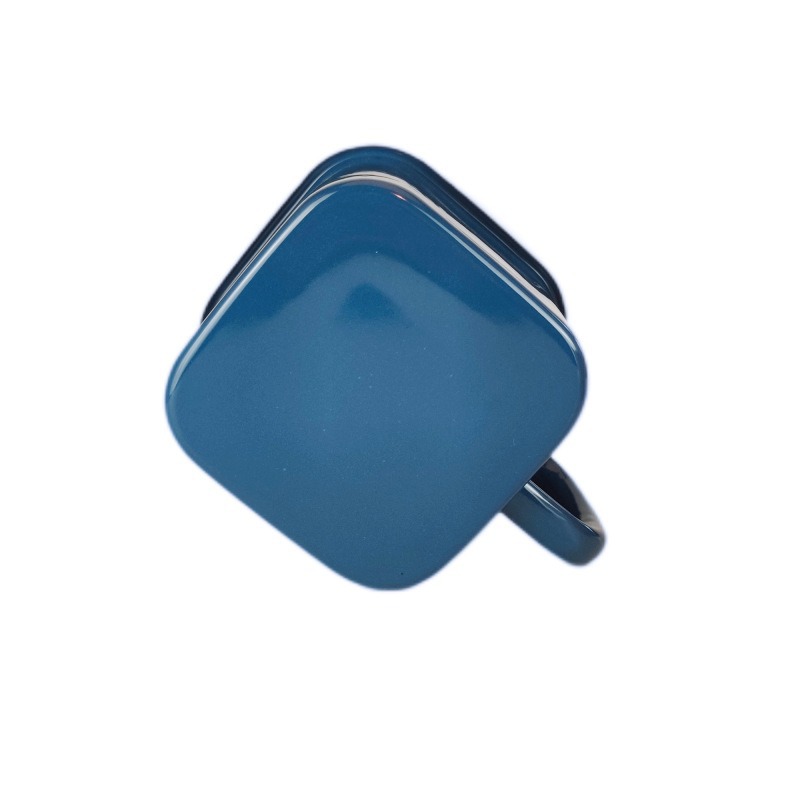 Enamel enamel thickened 1.8L square food storage box, rolled edge instant noodle bowl cup, large-capacity insulated fast food cup Item Picture