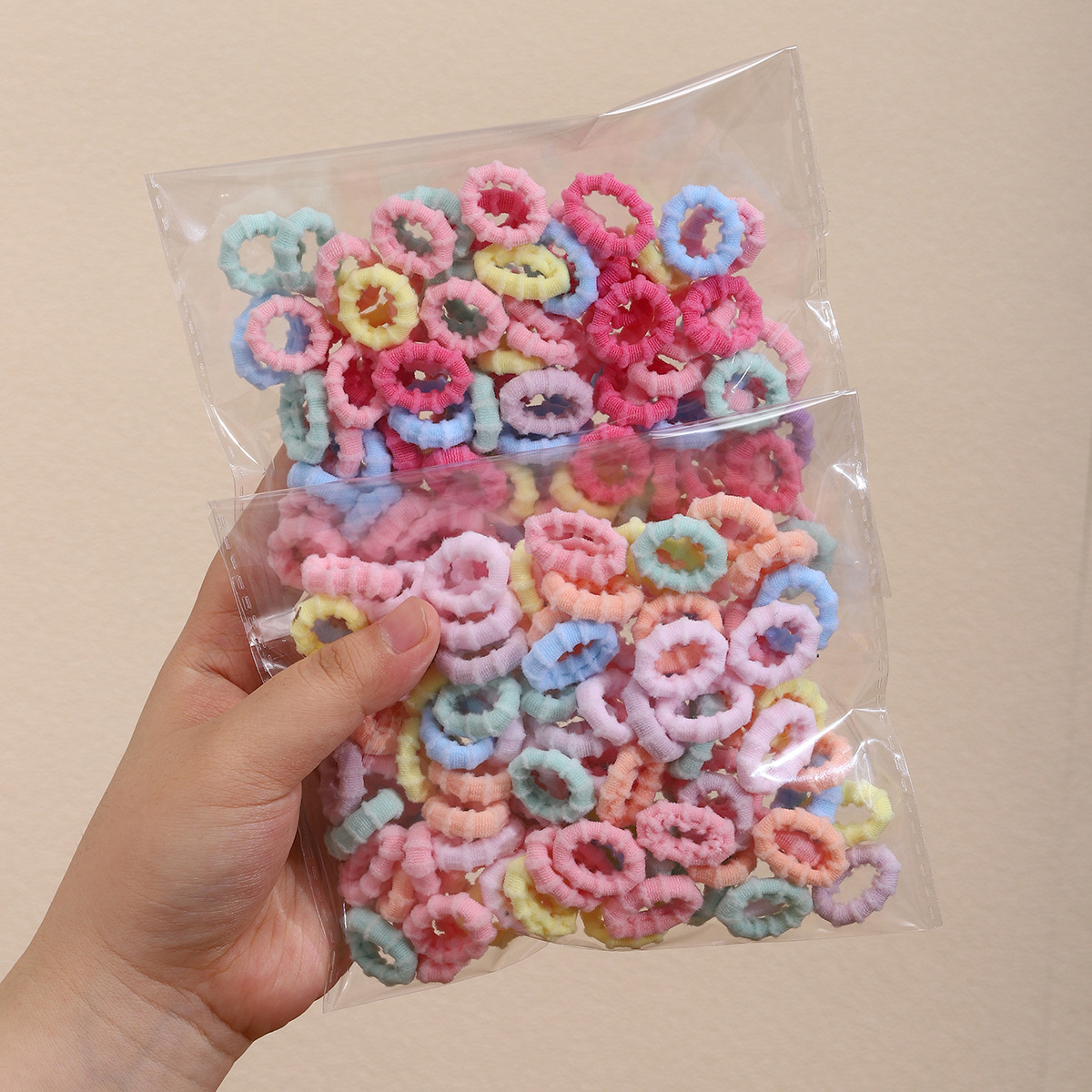 Children's anti-slip and non-hair-damaging towel ring, girl's thumb rubber band hair tie ring, high-elasticity rubber band baby hair tie full figure