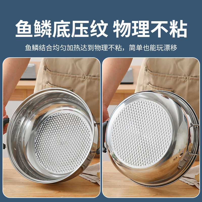 304 stainless steel fish scale soup pot, household double-ear hot pot, thickened induction cooker pot, gift-giving, multi-purpose stewing pot Application Scenario