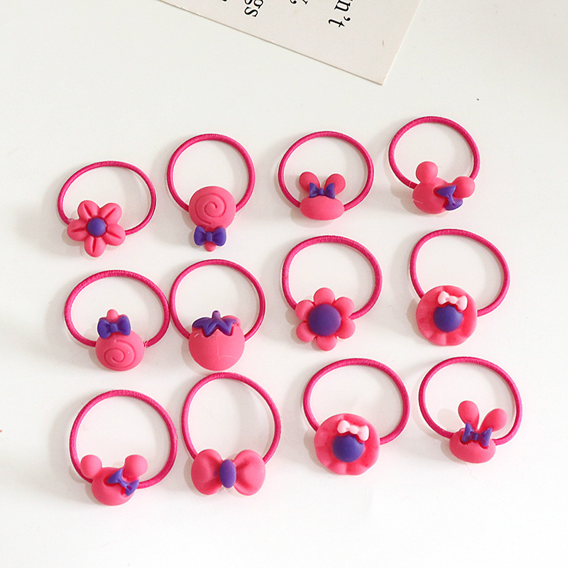 Korean children's flower hair band, hair-safe headwear rope for toddlers, baby hair band, high-elasticity hair tie, girls' hair accessory Application Scenario
