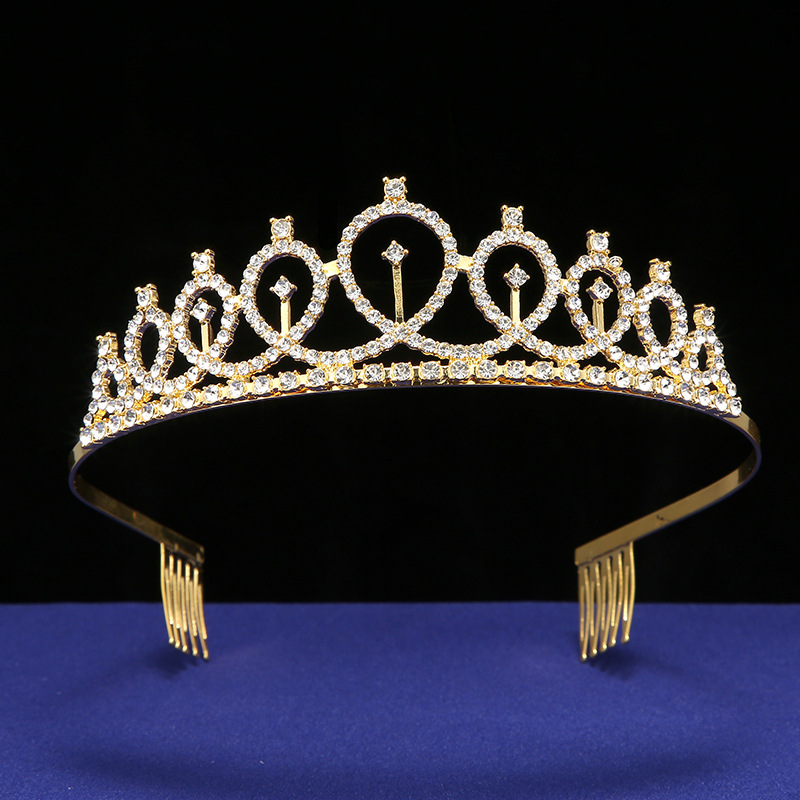 Bride's crown headwear, cross-border hair comb, children's hair band, rhinestone crown, birthday wedding dress, wedding accessories wholesale full figure