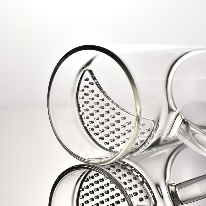 Heat-resistant high borosilicate glass crescent-shaped tea cup filtration integrated office tea filter with large transparency, preferred for discounted office use Specification drawing